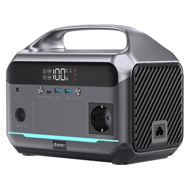 Stazione di alimentazione portatile DaranEner NEO300L, batteria LiFePO4 da 288?Wh, uscita CA a onda sinusoidale pura 350?W, potenza di picco 600?W, ingresso solare 100?W, USB?C PD 60?W, doppia USB?A 18?W, presa accendisigari 120?W, MPPT, BMS, UPS, oltre 3500 cicli di vita