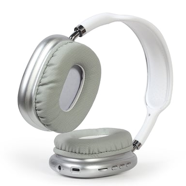 Gembird BHP-LED-02-W casque Sans fil Arceau Appels/Musique Bluetooth Blanc