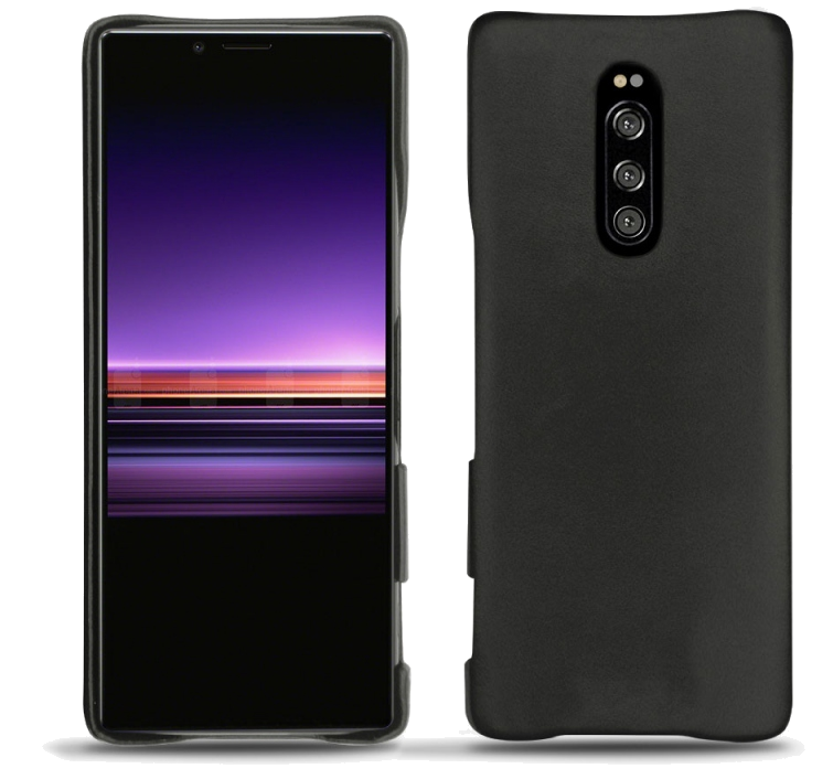 Coque cuir Sony Xperia 1 - Coque arrièreNoir