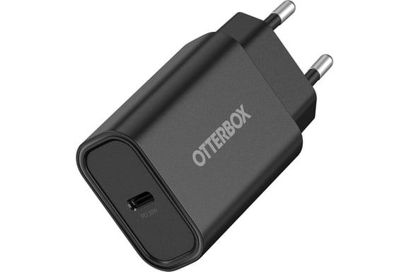 OTTERBOX Caricatore da parete 30W, 1 porta USB-C antiurto, Power Delivery, ricarica rapida per smartphone e tablet, NERO