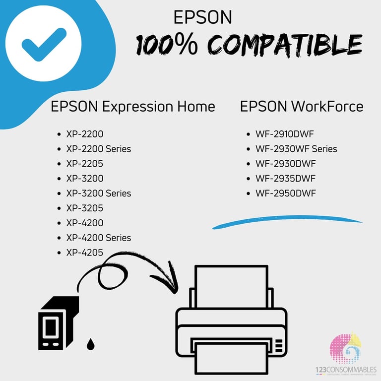 123CONSOMMABLES - 604XL - Pack 20 Cartouches Encre Compatible avec Epson 604 XL pour Epson XP 2200 X - Neuf
