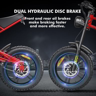 Bici elettrica Hidoes B6 per adulti 1200 W, mountain bike fuoristrada da 20'' con batteria da 48 V 15,6 Ah, sospensione completa