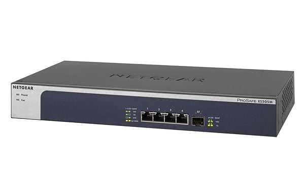 NETGEAR XS505M Non gestito 10G Ethernet [100/1000/10000] Grigio, Argento (5-PORT 10GB/MULTI-GB ETH SWITCH - IN)