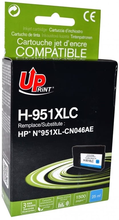 Cartouche H 951XL C compatible HP 951XL Cyan - vue 3