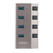 StarTech.com Hub USB-C Autoalimentado de 4 puertos con Interruptores Individuales - Concentrador USB 3.0 a 5 Gbps con Fuente de Alimentación - Ladrón