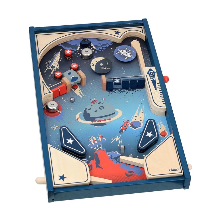 Flipper de 'Espace en Bois Vilac Jeu Mécanique Vintage Neuf - vue 2