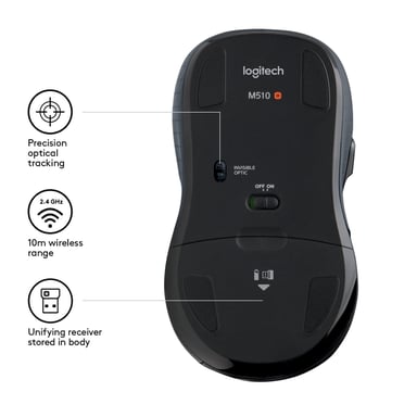 Ratón láser RF inalámbrico Logitech M510