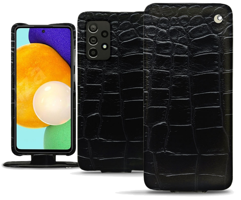 Housse cuir Samsung Galaxy A52 - Rabat verticalNoir