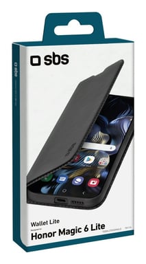 SBS TEBKLITEHOM6LK coque de protection pour téléphones portables 17,2 cm (6.78'') Étui avec portefeuille Noir Honor Magic 6 Lite