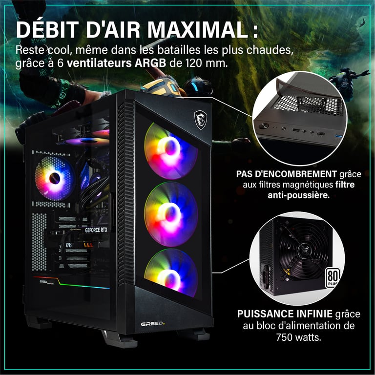 MK5 - PC Gamer - Intel Core i7 12700F - Nvidia Geforce RTX 5070 (12 Go) - Ultra Bureau PC Gaming - 4K & Raytracing avec 32 GO RAM DDR5 - Watercool - 1 TO SSD - Ordinateur avec WiFi + Windows 11 Pro - Neuf