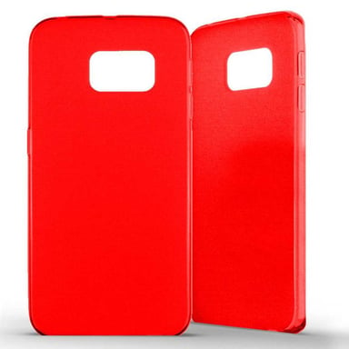 Coque silicone unie compatible Givré Rouge Samsung Galaxy S6 Edge