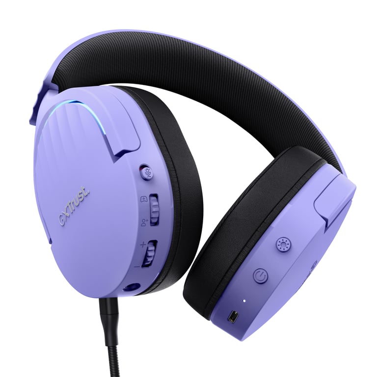 Trust GXT 491P FAYZO Casque Avec fil &sans fil Arceau Gaming USB Type-A Bluetooth Noir, Violet - Neuf