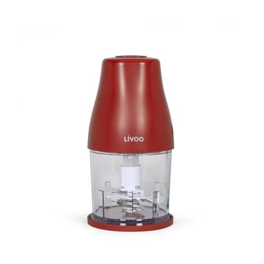 Hachoir - LIVOO - DOP244R - 400W - 1 vitesse et turbo - Bol gradué 300 ml - 2 lames acier inoxydable
