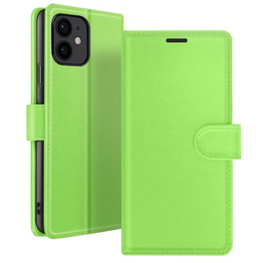 Zanaé Funda tipo cartera para iPhone 12 mini con función de soporte y lengüeta magnética Verde