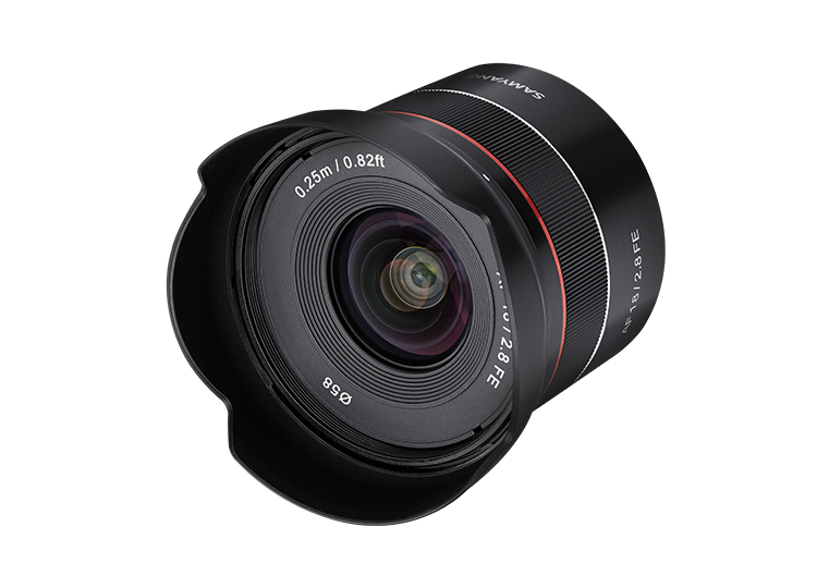 Objectif hybride Samyang AF 18 mm f2 8 pour Sony FE - vue 3