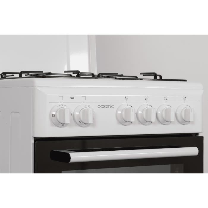 Cuisinière gaz OCEANIC OCEACG50GW 4 feux L49 8 xP61 xH 86 cm - vue 4