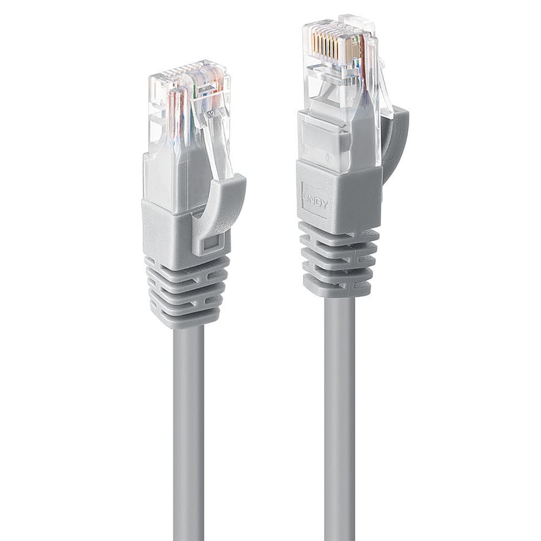 Lindy Cavo di Rete Cat6 UTP RJ-45 2m Grigio - Ethernet Gigabit LAN Patch Cable