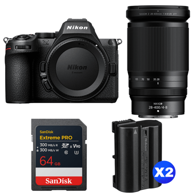 Fotocamera mirrorless Nikon Z5 II + 28-400mm f/4-8 VR + 1 SanDisk 64GB Extreme PRO UHS-II + 2 Nikon EN-EL15c + Ebook ''20 consigli per foto che colpiscono''
