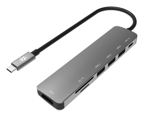 Celly PROHUB7IN1 Alámbrico USB 3.2 Gen 1 (3.1 Gen 1) Type-C Gris