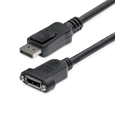 StarTech.com Cable de 91cm DisplayPort de Montaje en Panel - 4K x 2K - Cable de Extensión DisplayPort 1.2 Macho a Hembra - Cable para Monitor DP