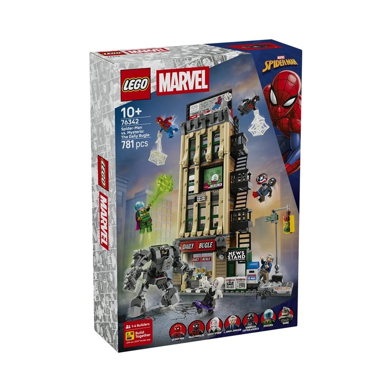Jeu de construction LEGO Marvel 76342 Spider-Man vs Mysterio Daily Bugle 781 pièces Vert translucide - Neuf