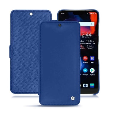 Housse cuir OnePlus 6 -  - Bleu - Cuir lisse