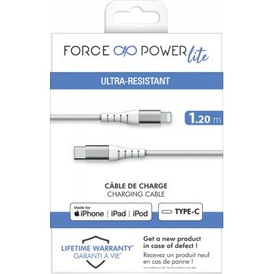 Câble Renforcé USB C / Lightning 1.2m PD + Garantie à vie Force Power Lite Neuf - vue 3