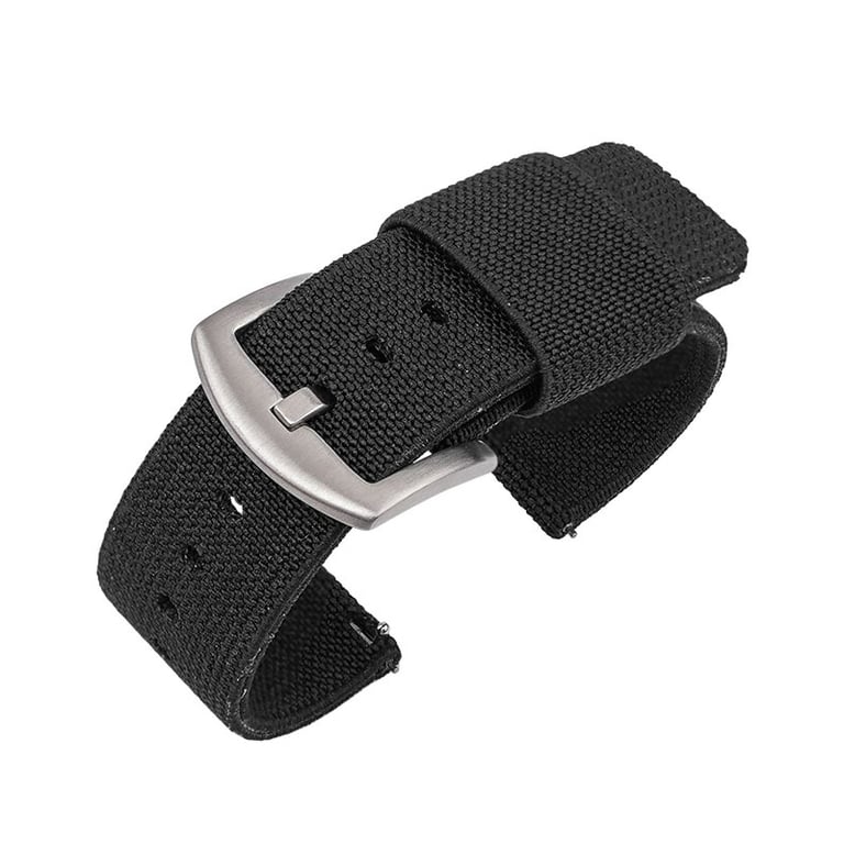 INF Bracelet De Montre En Nylon Avec Barrettes À Ressort À Dégagement Rapide Black 20 Mm Noir - vue 3