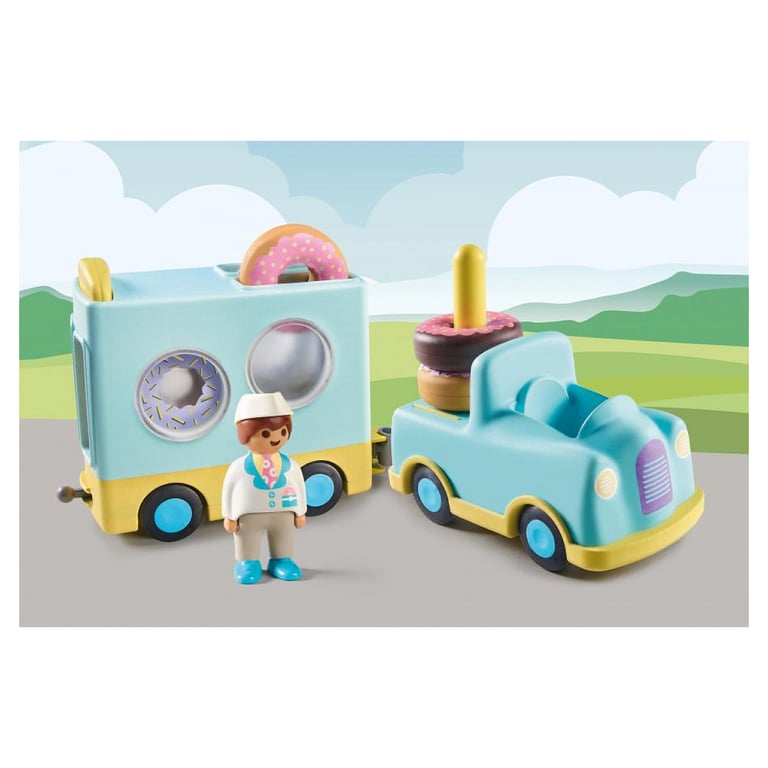 Camion de donuts 1.2.3 avec tri et empilement pour enfants - Neuf