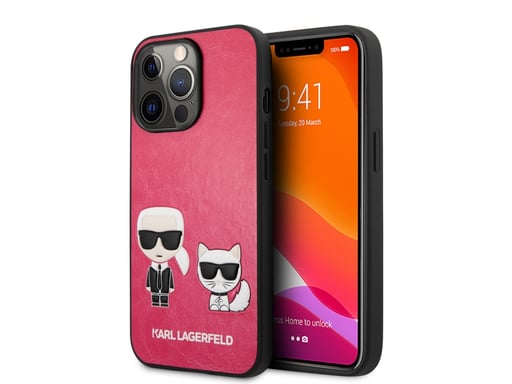 Coque pour Apple iPhone 13 Pro PU Karl & Choupette Rose