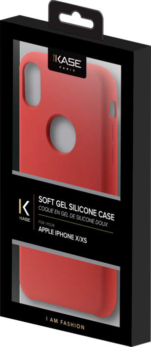 Funda de gel de silicona suave para Apple iPhone X/XS, rojo fuego