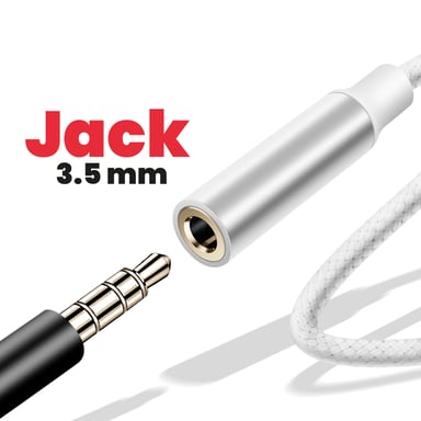 Swissten Adaptador audio Lightning-Jack 3.5mm iPhone Blanco