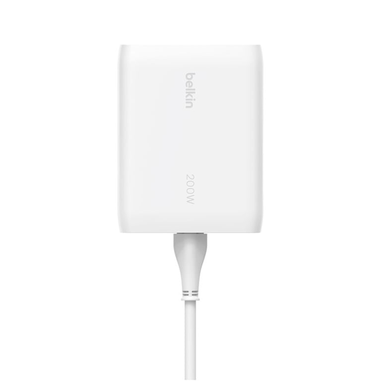 Chargeur Secteur 4 Ports USB-C GAN 200W PD et PPS avec Indicateur LED Blanc - Neuf
