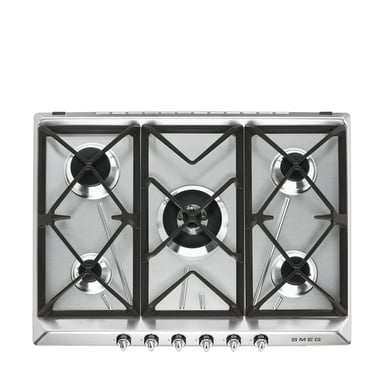 Smeg Victoria SR975XGH plaque Acier inoxydable Intégré 68.5 cm Gaz 5 zone(s) - Neuf