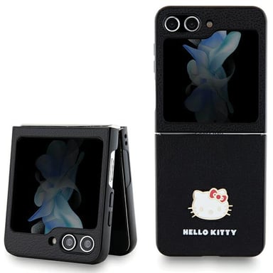 Étui Hello Kitty Metal Logo pour Samsung Galaxy Z Flip5, noir - Neuf