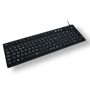 MCL ACK-729/N teclado USB + PS/2 AZERTY Francés Negro