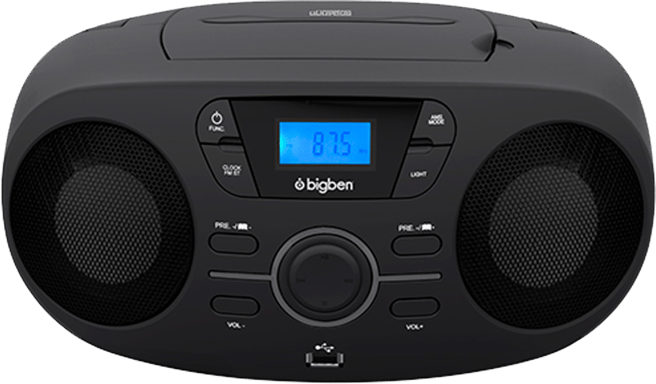Radio CD con efectos luminosos CD61NUSB Negro Bigben Audio