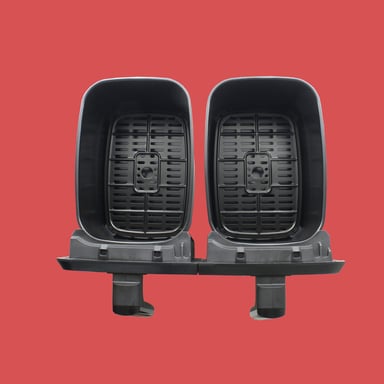 TM Electron TMPFR 200 friteuse Double 8 L Autonome 1700 W Friteuse d'air chaud Noir, Acier inoxydable