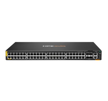HPE Aruba Networking CX 6200F 48G Class4 PoE 4SFP+ 370W Géré L3 Gigabit Ethernet (10/100/1000) Connexion Ethernet, supportant l'alimentation via ce port (PoE) 1U