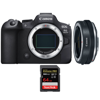 Appareil photo hybride Canon EOS R6 Mark II + Canon EF-EOS R Control Ring + 1 SanDisk 64GB Extreme PRO UHS-II + Ebook ''20 astuces pour des images qui claquent''