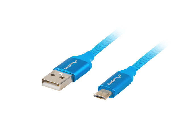 LANBERG C&acirc;ble USB  2.0 Homme/Micro USB Homme Charge Rapide 3.0 1M Bleu