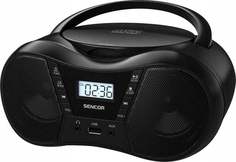 Boombox Sencor SPT 2300 BK – CD, BT, MP3, USB, AUX, Radio FM, 4W - vue 3