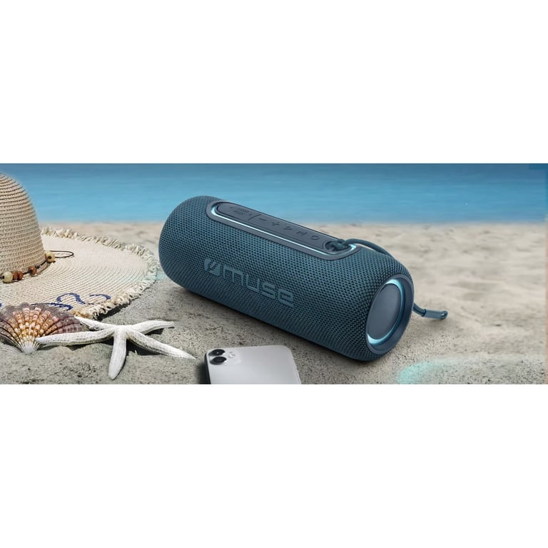 Enceinte Bluetooth Portable 20w - Premium avec Bass Boost - Ipx5 - Bleu - Muse - Neuf