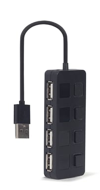 Gembird UHB-U2P4-05 hub & concentrateur USB 2.0 Type-A Noir