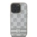 Coque pour iPhone 16 Pro Élégante avec Motifs à Carreaux et à Rayures Beige
