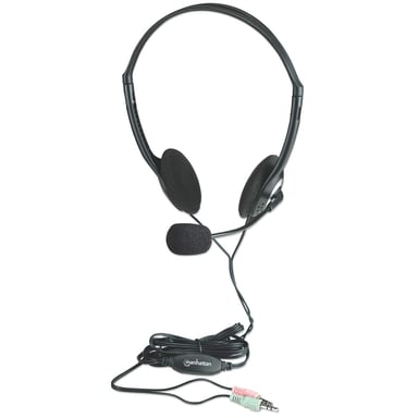 Manhattan 164429 Auricolare/Headset con archetto per chiamate/musica Nero, Argento