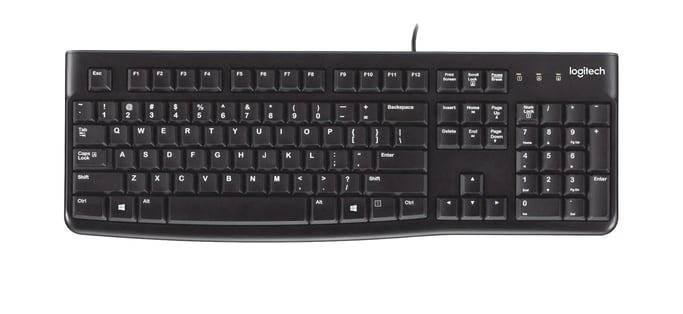 Logitech K120 Corded Keyboard teclado USB ratón incluido AZERTY Francés Negro