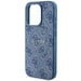 Custodia Guess per iPhone 14 Pro 6.1'' blu Custodia rigida 4G Collection in pelle Logo in metallo MagSafe