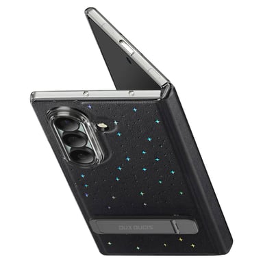 Dux Ducis Funda para Galaxy Z Fold 7 con Muleta Motivo Estrella y Vidrio Templado Negro