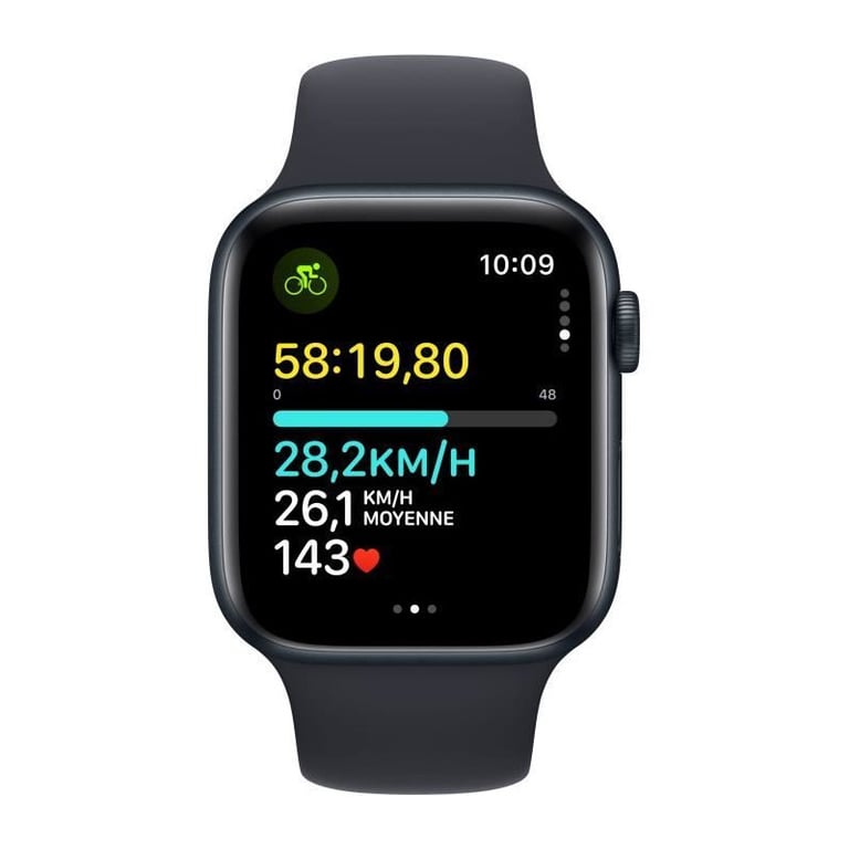 Apple Watch SE OLED 44 mm Numérique 368 x 448 pixels Écran tactile 4G Noir Wifi GPS (satellite) M/L